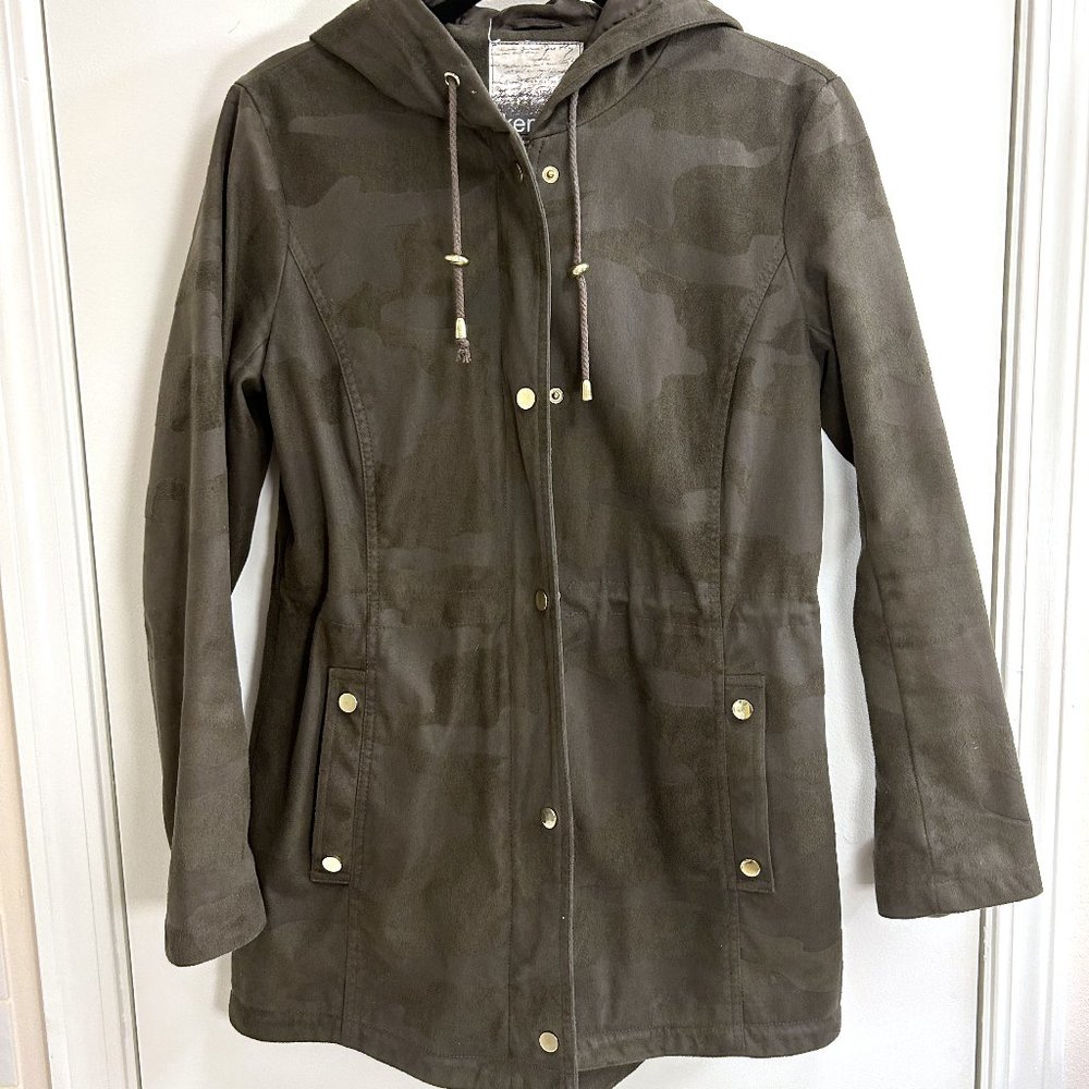 Women's Green Camo Trench Coat